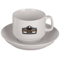 6 Oz. Cappuccino Cup and Saucer Set (4 Color Process)